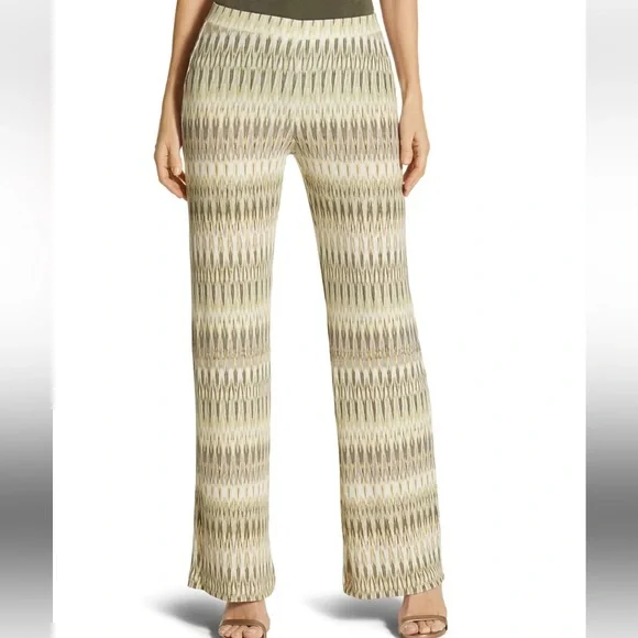 Chico’s Travelers Classic Ikat Fluid Pants ~ Ecru/Yellow/Grey - Picture 7 of 7